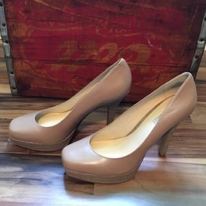 Nine West Nude Platform Heels